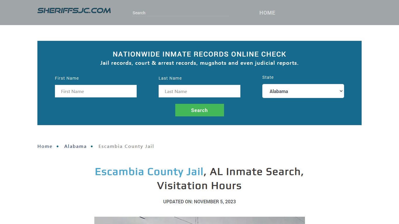 Escambia County Jail, AL Inmate Search, Visitation Hours